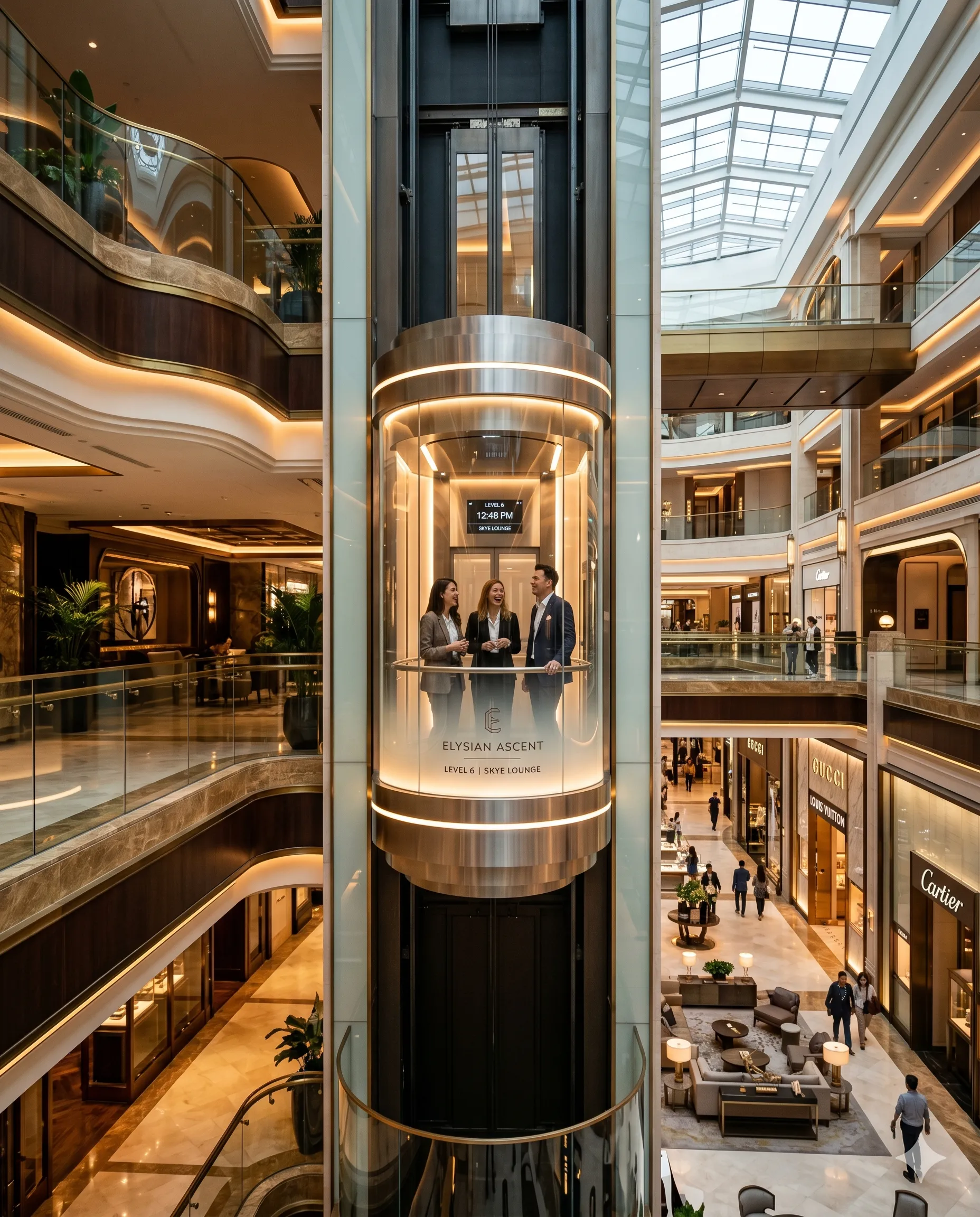 Capsule elevator for hotels and malls